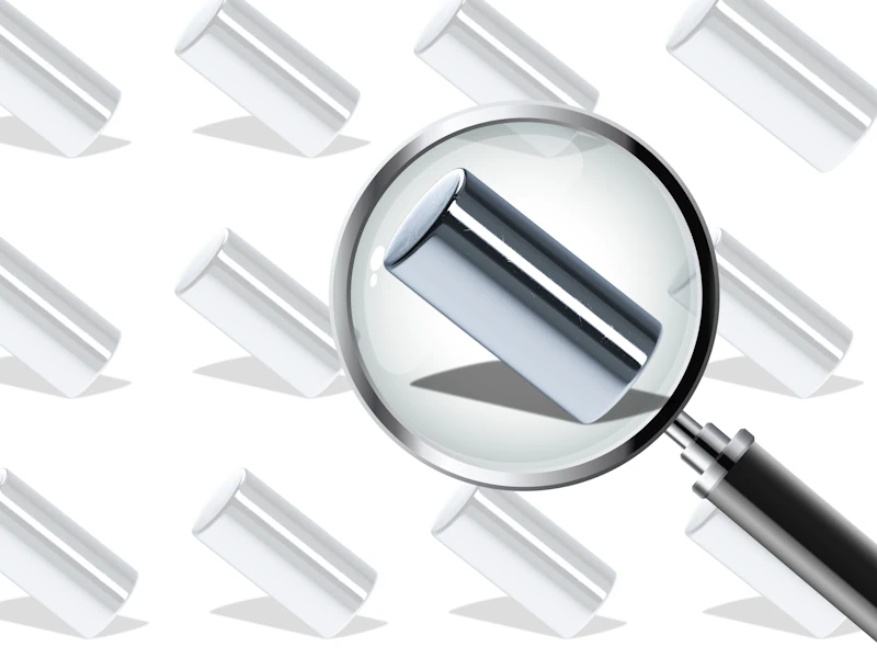 Magnifying metal material